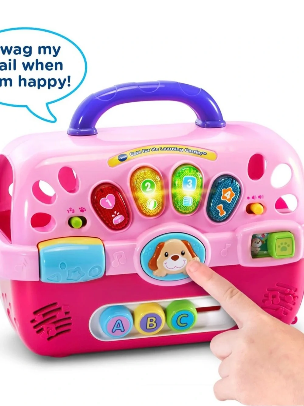 Pink & Purple Interactive Learning Pet Carrier for Kids - Educational Toy